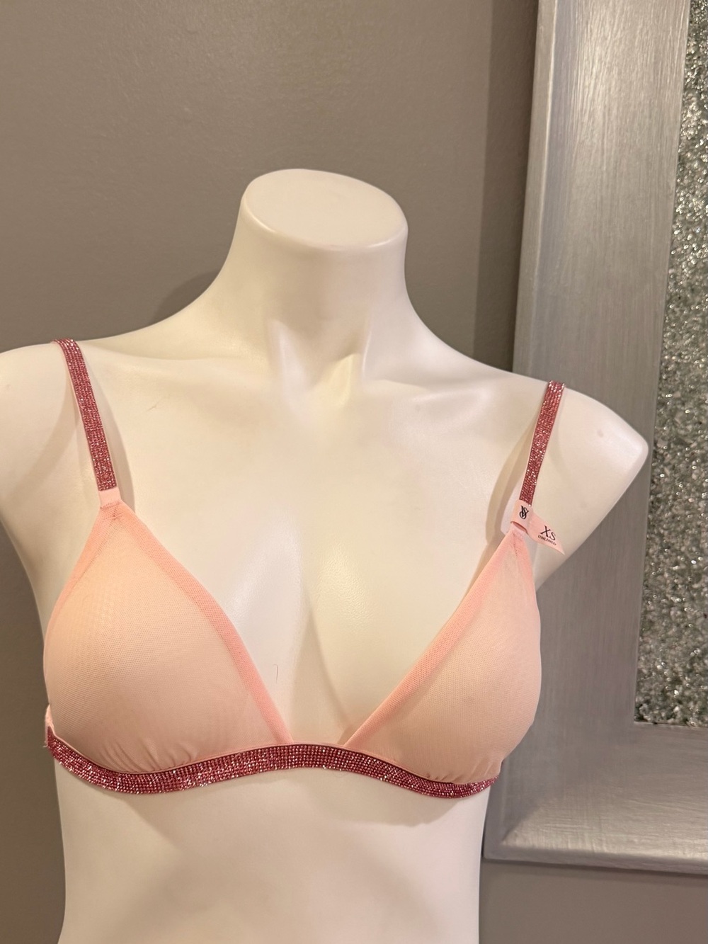 Victoria's Secret Peach Bralette with Rose Metallic Trim
